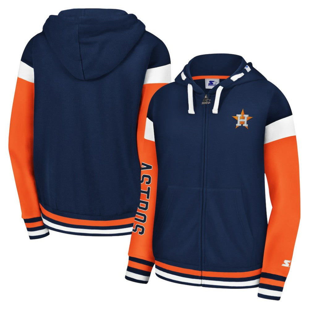 Houston Astros Starter Women's Homestretch Full-Zip Hoodie - Navy - MLB Online