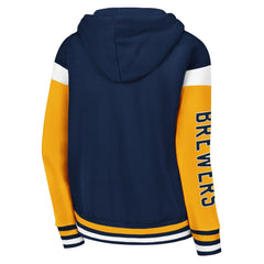 Milwaukee Brewers Starter Women's Homestretch Full-Zip Hoodie - Navy - MLB Lifestyle