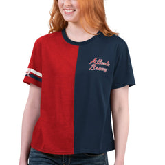 Atlanta Braves Starter Women's Power Move T-Shirt - Navy/Red - MLB Online