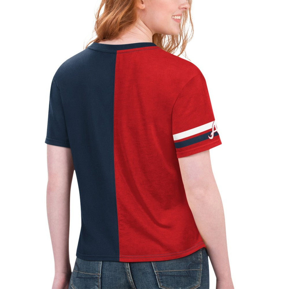 Atlanta Braves Starter Women's Power Move T-Shirt - Navy/Red - MLB Online
