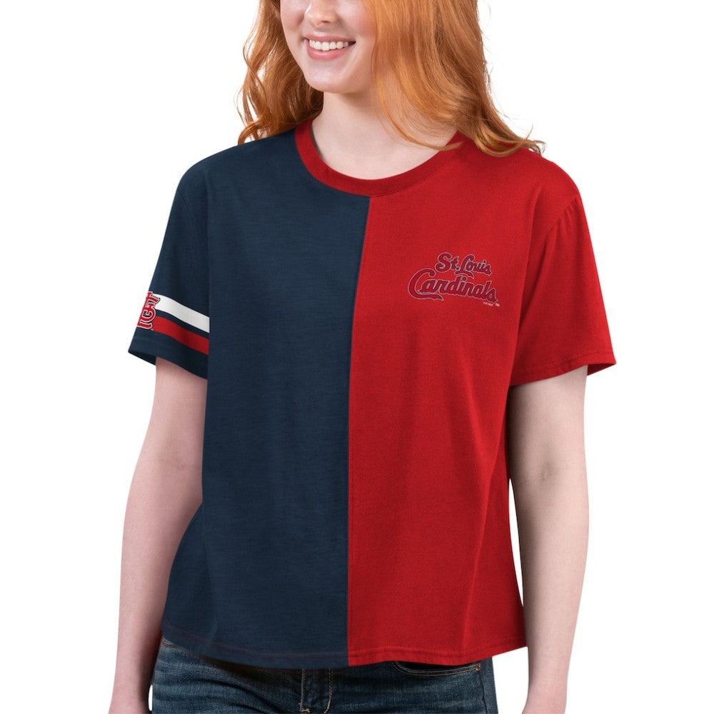 St. Louis Cardinals Starter Women's Power Move T-Shirt - Red/Navy - MLB Discount