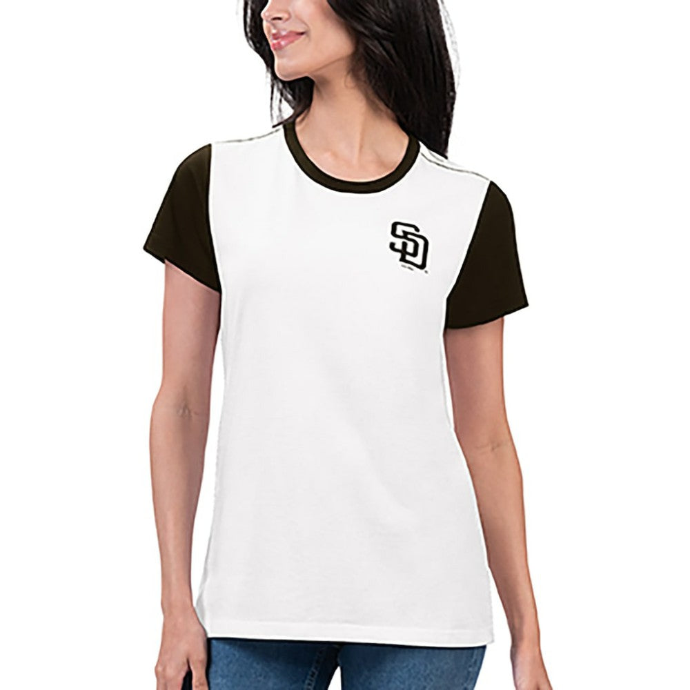 San Diego Padres G-III 4Her by Carl Banks Women's Illustration Ringer T-Shirt - White - MLB Discount