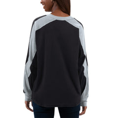 Chicago White Sox G-III 4Her by Carl Banks Women's Smash Raglan Long Sleeve T-Shirt - Black/Silver - MLB Sale