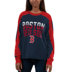 Boston Red Sox G-III 4Her by Carl Banks Women's Smash Raglan Long Sleeve T-Shirt - Navy/Red - MLB Lifestyle