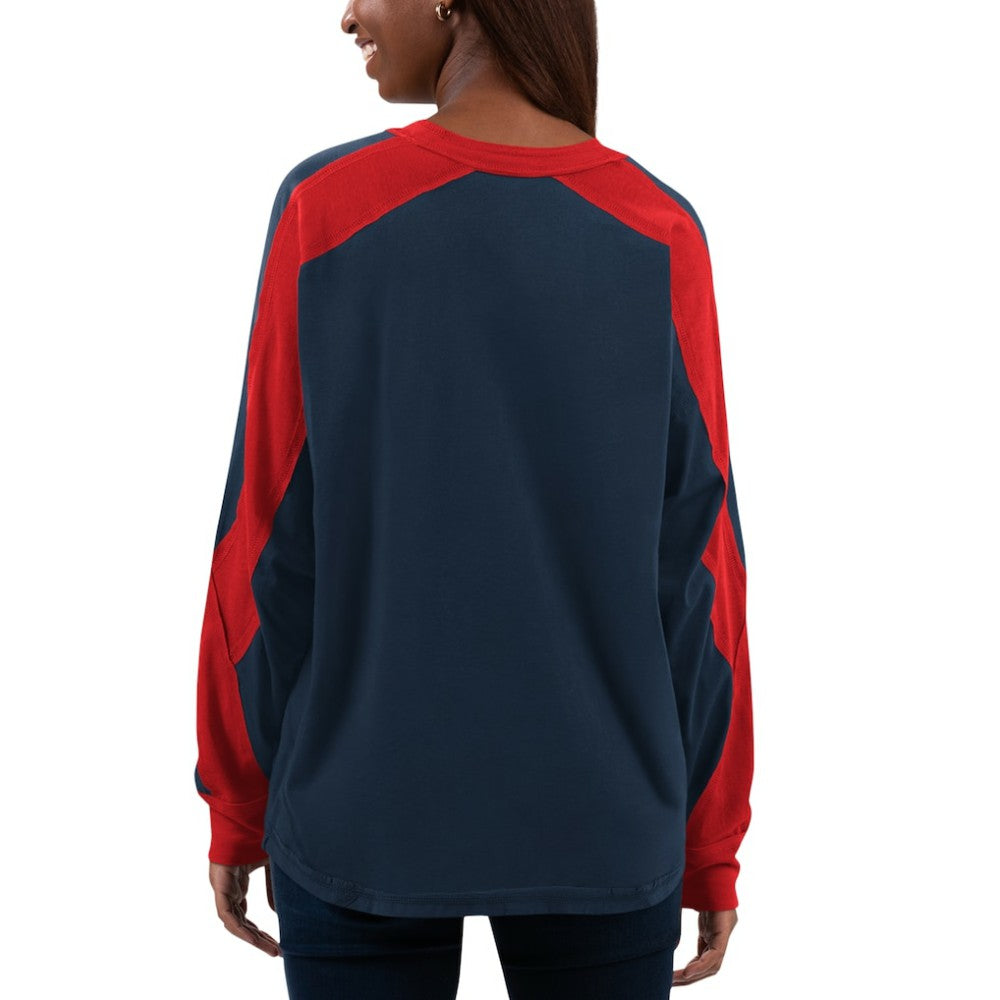 Boston Red Sox G-III 4Her by Carl Banks Women's Smash Raglan Long Sleeve T-Shirt - Navy/Red - MLB Lifestyle