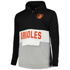 Baltimore Orioles Big & Tall Hoodie Half-Zip Sweatshirt - Black/Heather Gray - MLB Lifestyle