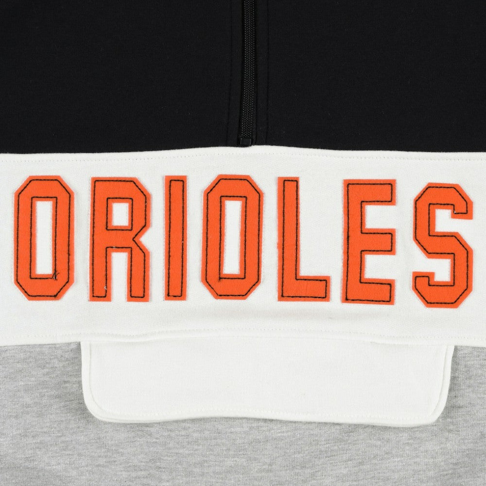Baltimore Orioles Big & Tall Hoodie Half-Zip Sweatshirt - Black/Heather Gray - MLB Lifestyle
