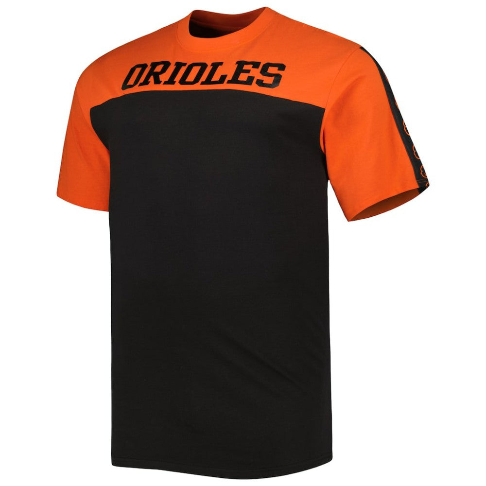 Baltimore Orioles Big & Tall Yoke Knit T-Shirt - Orange/Black - MLB Discount