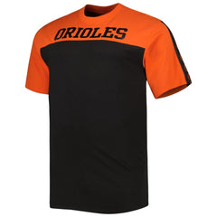 Baltimore Orioles Big & Tall Yoke Knit T-Shirt - Orange/Black - MLB Discount