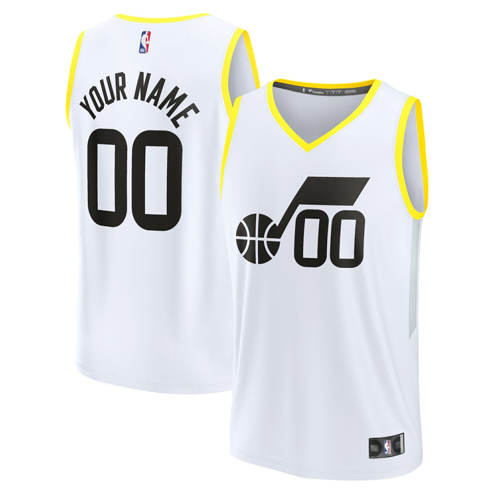 Utah Jazz Youth Fast Break Replica Custom Jersey Association Edition White | Fanatics Near Me