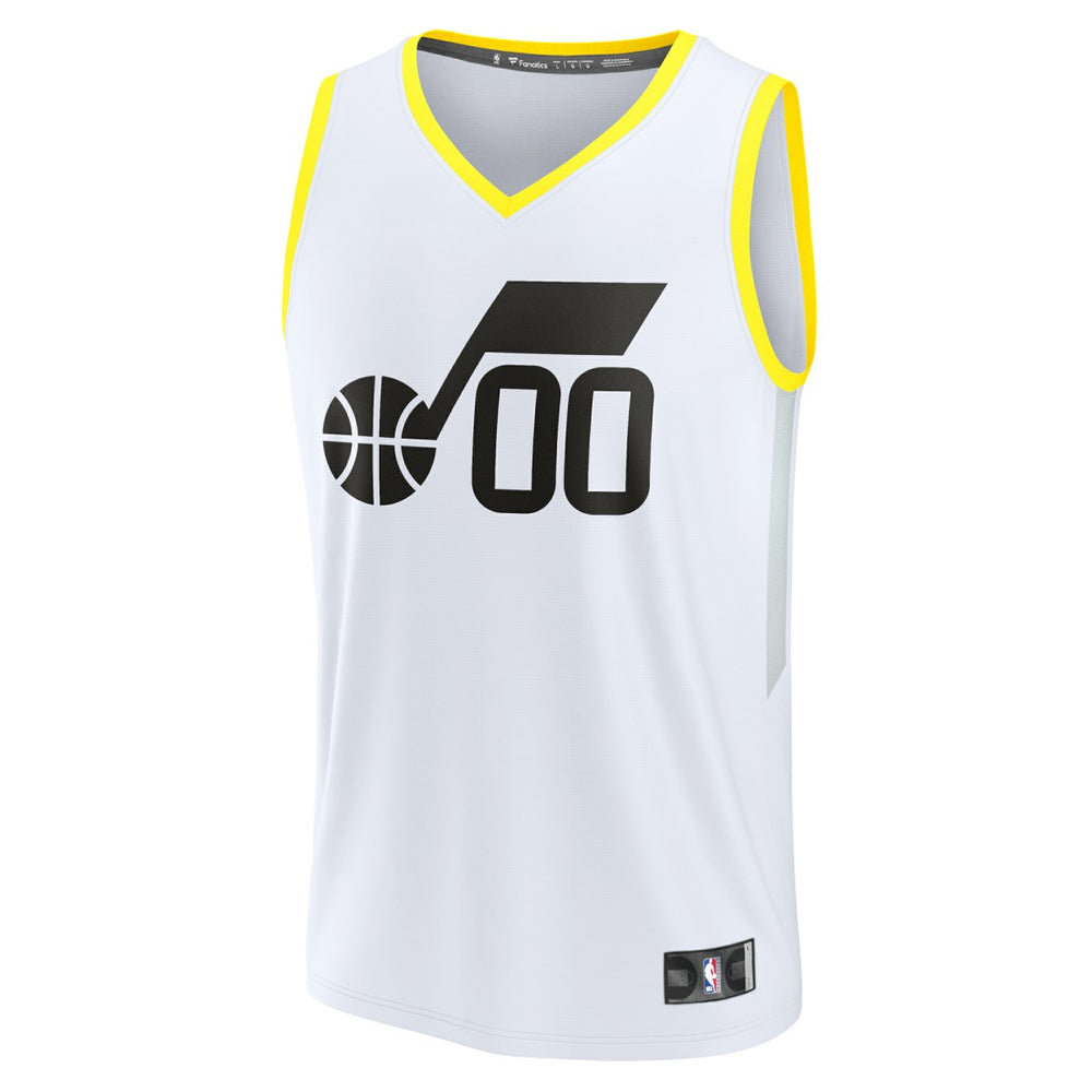 Utah Jazz Youth Fast Break Replica Custom Jersey Association Edition White | Fanatics Near Me