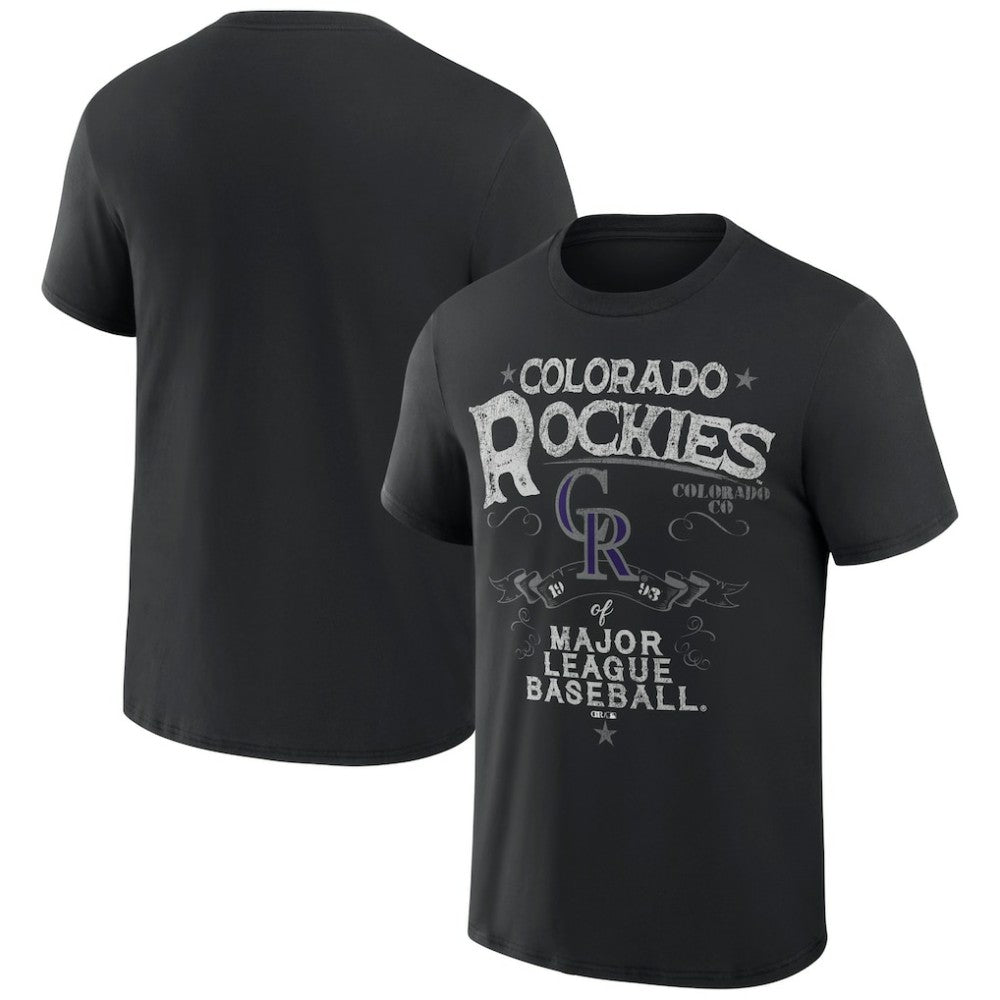 Colorado Rockies Darius Rucker Collection by Fanatics Beach Splatter T-Shirt - Black - Fanatics Discount