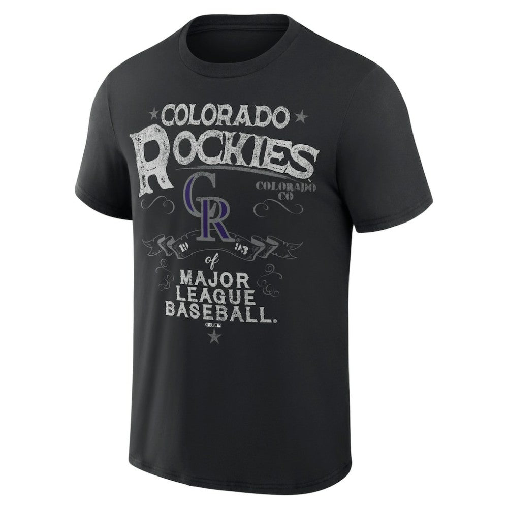 Colorado Rockies Darius Rucker Collection by Fanatics Beach Splatter T-Shirt - Black - Fanatics Discount