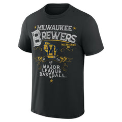 Milwaukee Brewers Darius Rucker Collection by Fanatics Beach Splatter T-Shirt - Black - Fanatics Sale