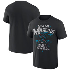 Miami Marlins Darius Rucker Collection by Fanatics Beach Splatter T-Shirt - Black - Fanatics Lifestyle