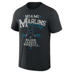 Miami Marlins Darius Rucker Collection by Fanatics Beach Splatter T-Shirt - Black - Fanatics Lifestyle