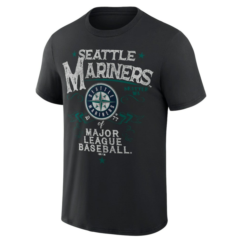 Seattle Mariners Darius Rucker Collection by Fanatics Beach Splatter T-Shirt - Black - Fanatics Sale