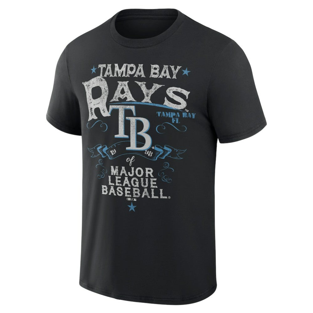 Tampa Bay Rays Darius Rucker Collection by Fanatics Beach Splatter T-Shirt - Black - Fanatics Sale