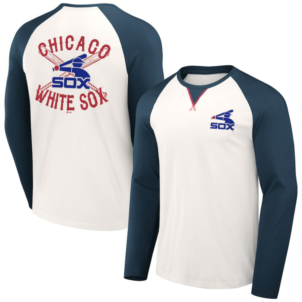 Chicago White Sox Darius Rucker Collection by Fanatics Team Color Raglan T-Shirt - White/Navy - Fanatics Sale
