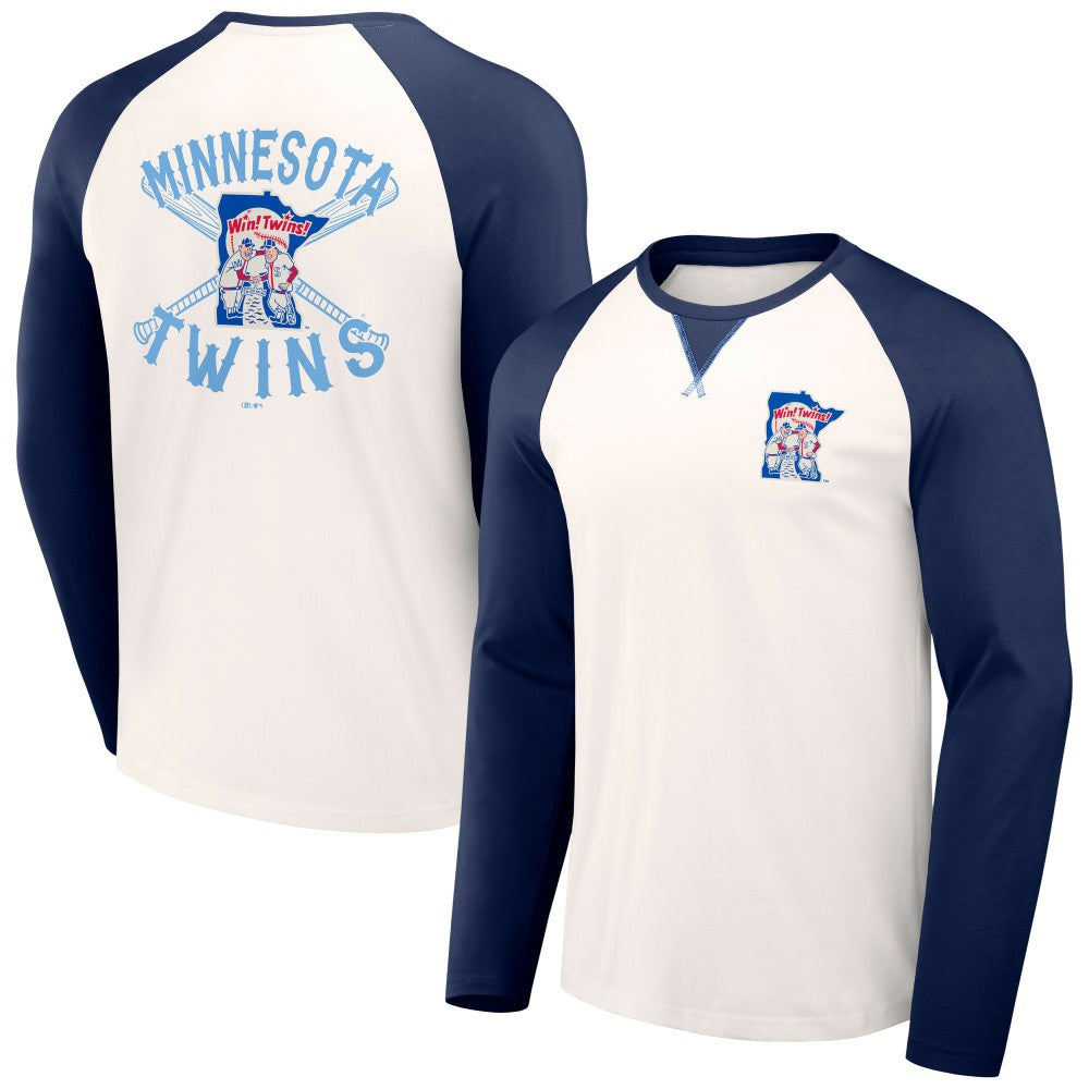 Minnesota Twins Darius Rucker Collection by Fanatics Team Color Raglan T-Shirt - White/Navy - Fanatics on Sale