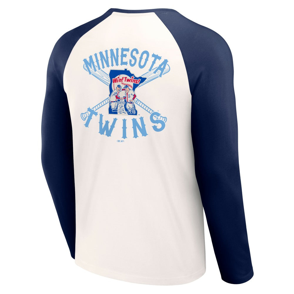 Minnesota Twins Darius Rucker Collection by Fanatics Team Color Raglan T-Shirt - White/Navy - Fanatics on Sale