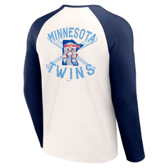 Minnesota Twins Darius Rucker Collection by Fanatics Team Color Raglan T-Shirt - White/Navy - Fanatics on Sale