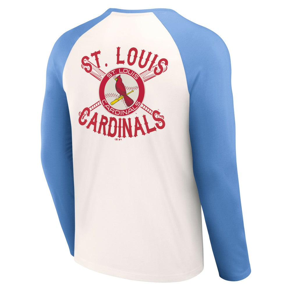 St. Louis Cardinals Darius Rucker Collection by Fanatics Team Color Raglan T-Shirt - White/Light Blue - Fanatics on Sale