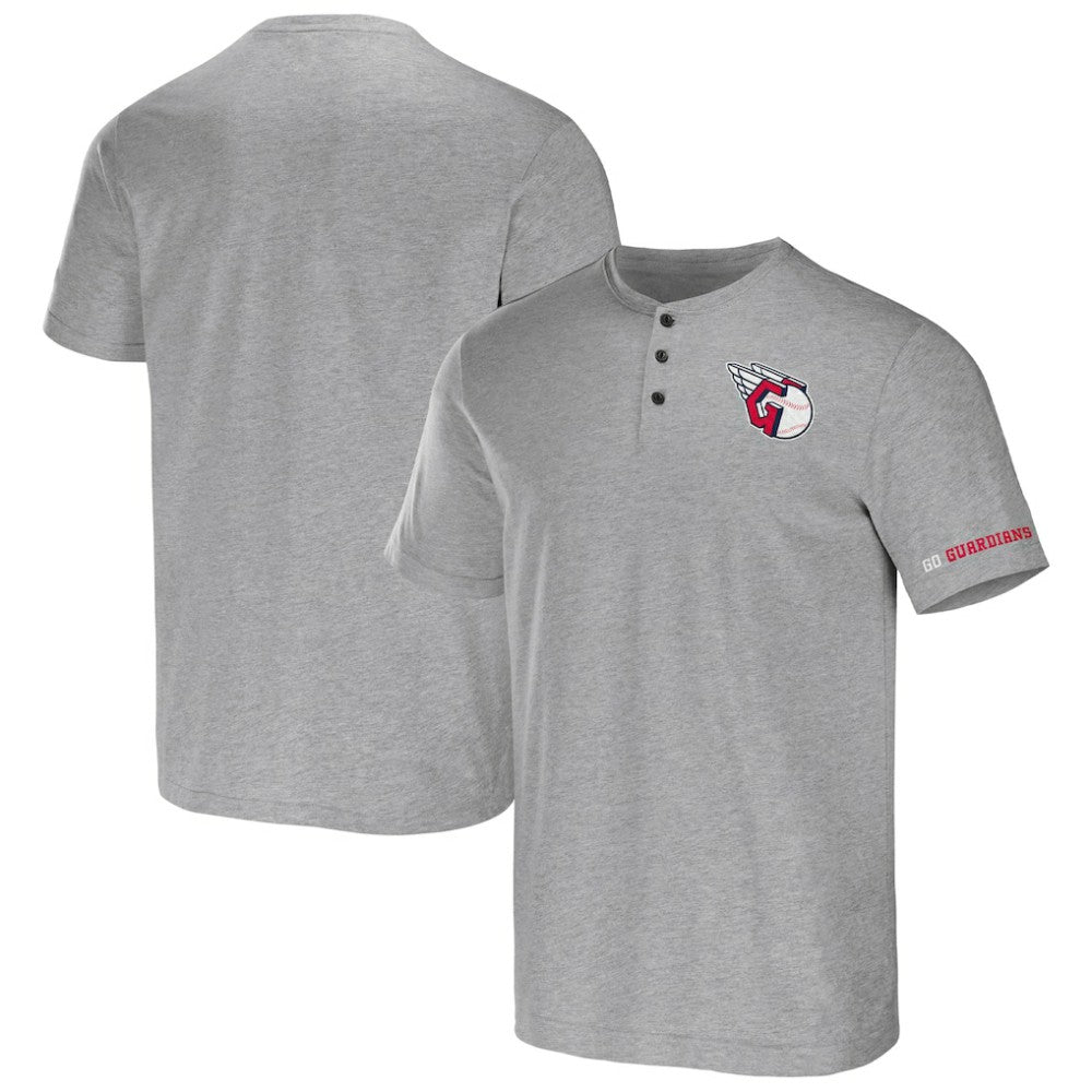Cleveland Guardians Darius Rucker Collection by Fanatics Henley T-Shirt - Heather Gray - Fanatics Lifestyle