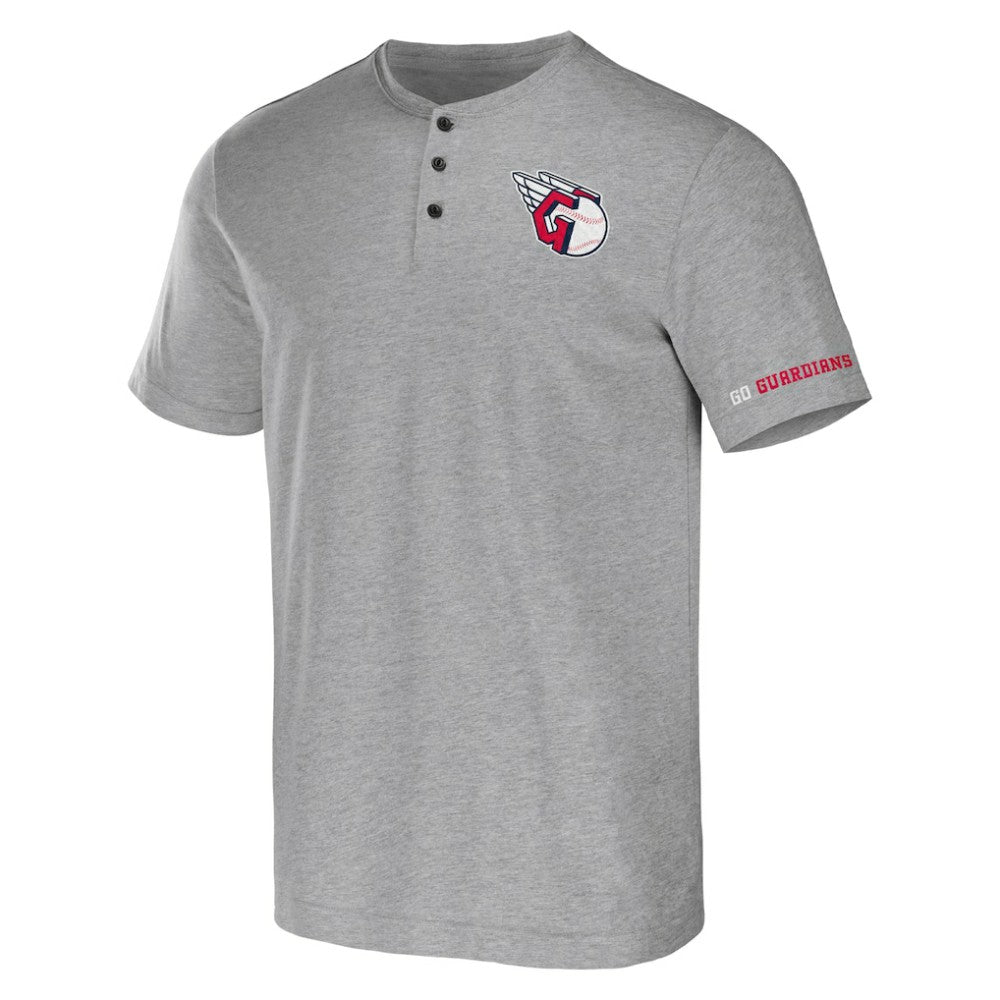 Cleveland Guardians Darius Rucker Collection by Fanatics Henley T-Shirt - Heather Gray - Fanatics Lifestyle