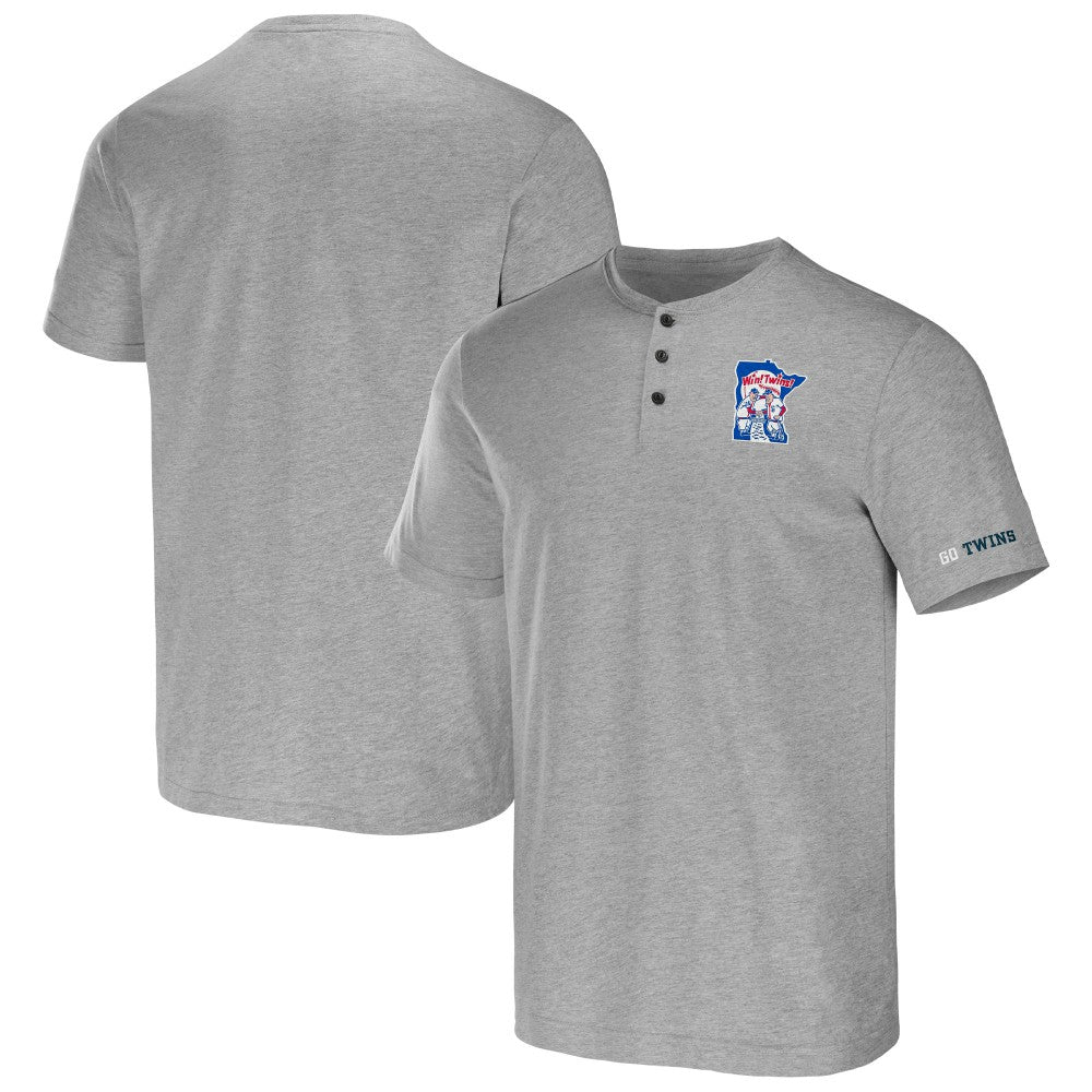 Minnesota Twins Darius Rucker Collection by Fanatics Henley T-Shirt - Heather Gray - Fanatics Discount