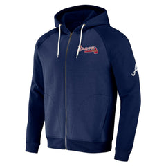 Atlanta Braves Darius Rucker Collection by Fanatics Raglan Full-Zip Hoodie - Navy - Fanatics Sale