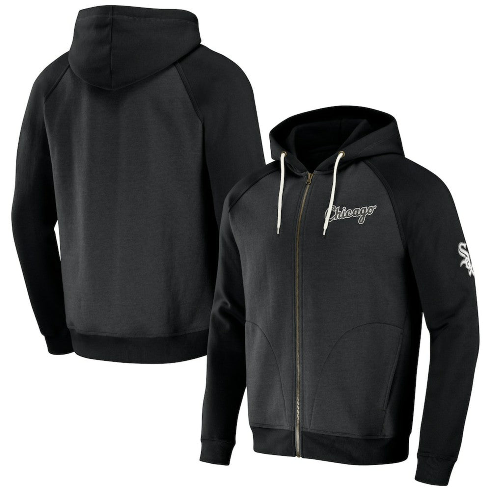 Chicago White Sox Darius Rucker Collection by Fanatics Raglan Full-Zip Hoodie - Black - Fanatics Lifestyle