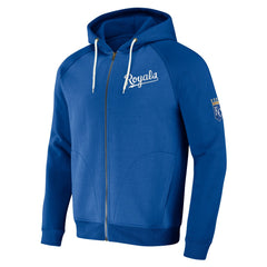 Kansas City Royals Darius Rucker Collection by Fanatics Raglan Full-Zip Hoodie - Royal - Fanatics Sale