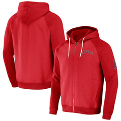 Los Angeles Angels Darius Rucker Collection by Fanatics Raglan Full-Zip Hoodie - Red - Fanatics Discount