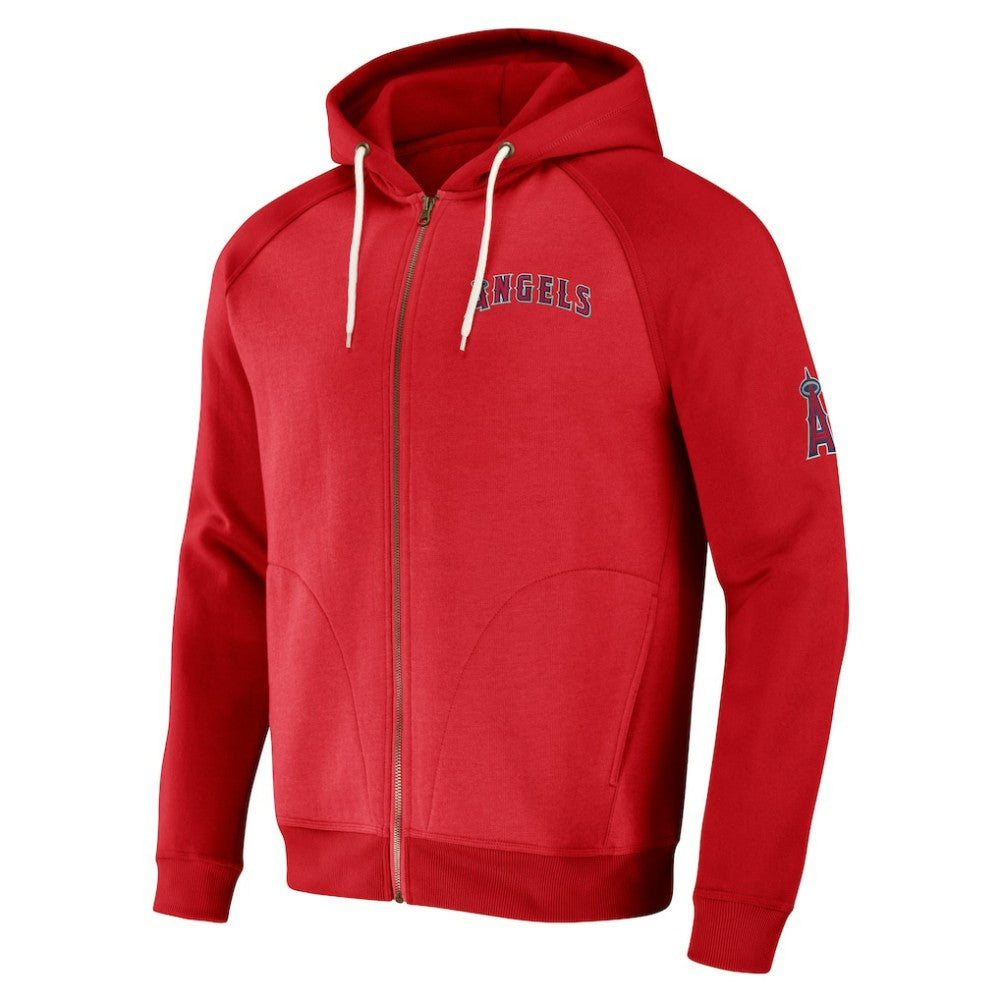 Los Angeles Angels Darius Rucker Collection by Fanatics Raglan Full-Zip Hoodie - Red - Fanatics Discount