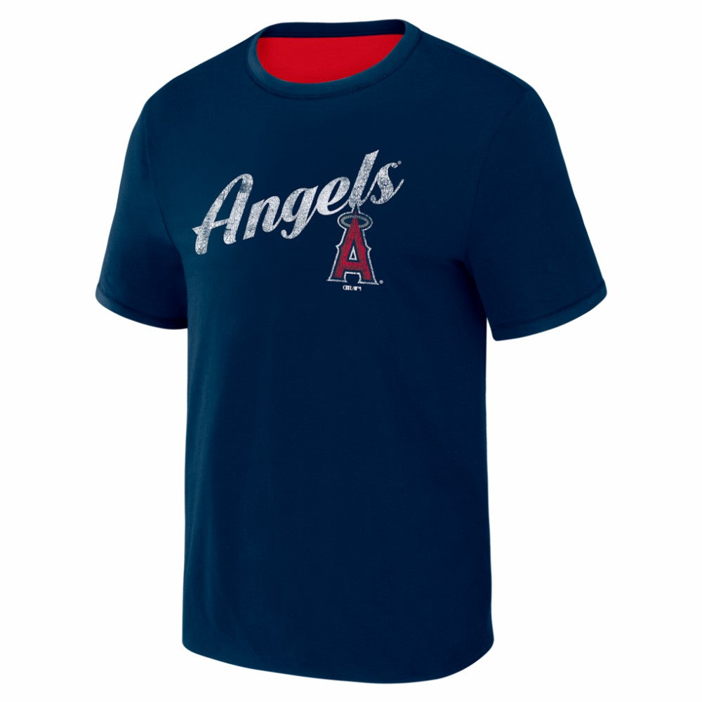 Los Angeles Angels Darius Rucker Collection by Fanatics Two-Way Ringer Reversible T-Shirt - Red/Navy - Fanatics Lifestyle