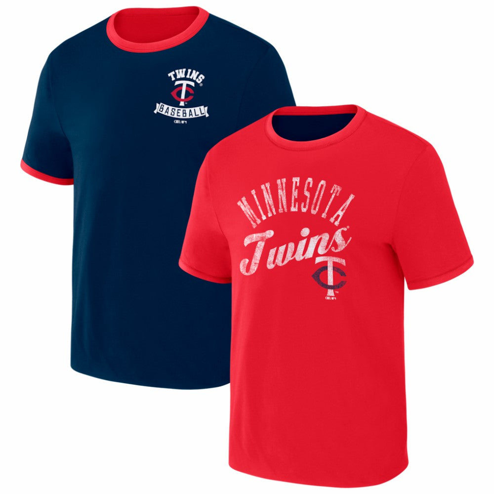 Minnesota Twins Darius Rucker Collection by Fanatics Two-Way Ringer Reversible T-Shirt - Navy/Red - Fanatics Lifestyle