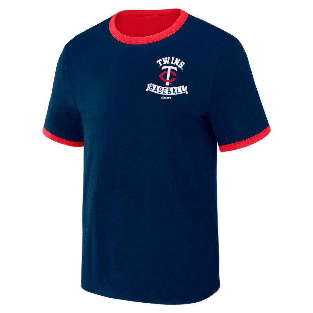 Minnesota Twins Darius Rucker Collection by Fanatics Two-Way Ringer Reversible T-Shirt - Navy/Red - Fanatics Lifestyle