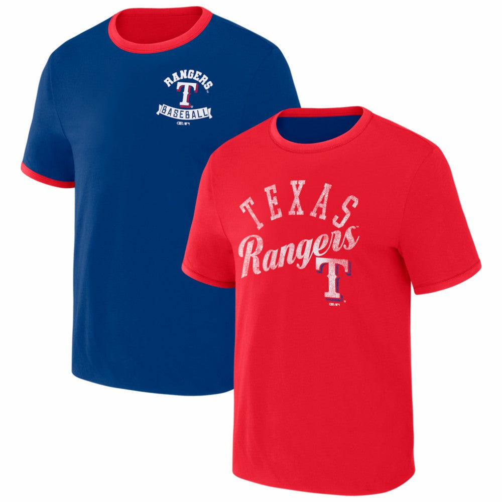 Texas Rangers Darius Rucker Collection by Fanatics Two-Way Ringer Reversible T-Shirt - Royal/Red - Fanatics on Sale