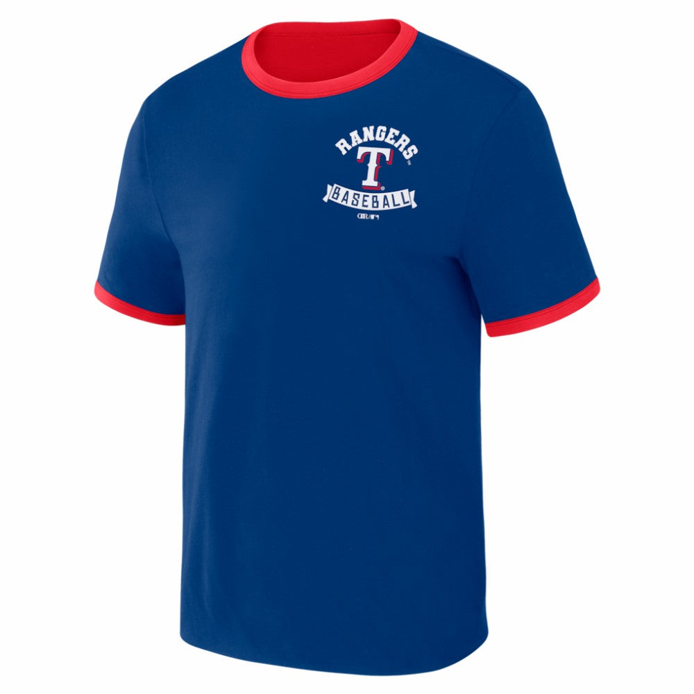 Texas Rangers Darius Rucker Collection by Fanatics Two-Way Ringer Reversible T-Shirt - Royal/Red - Fanatics on Sale