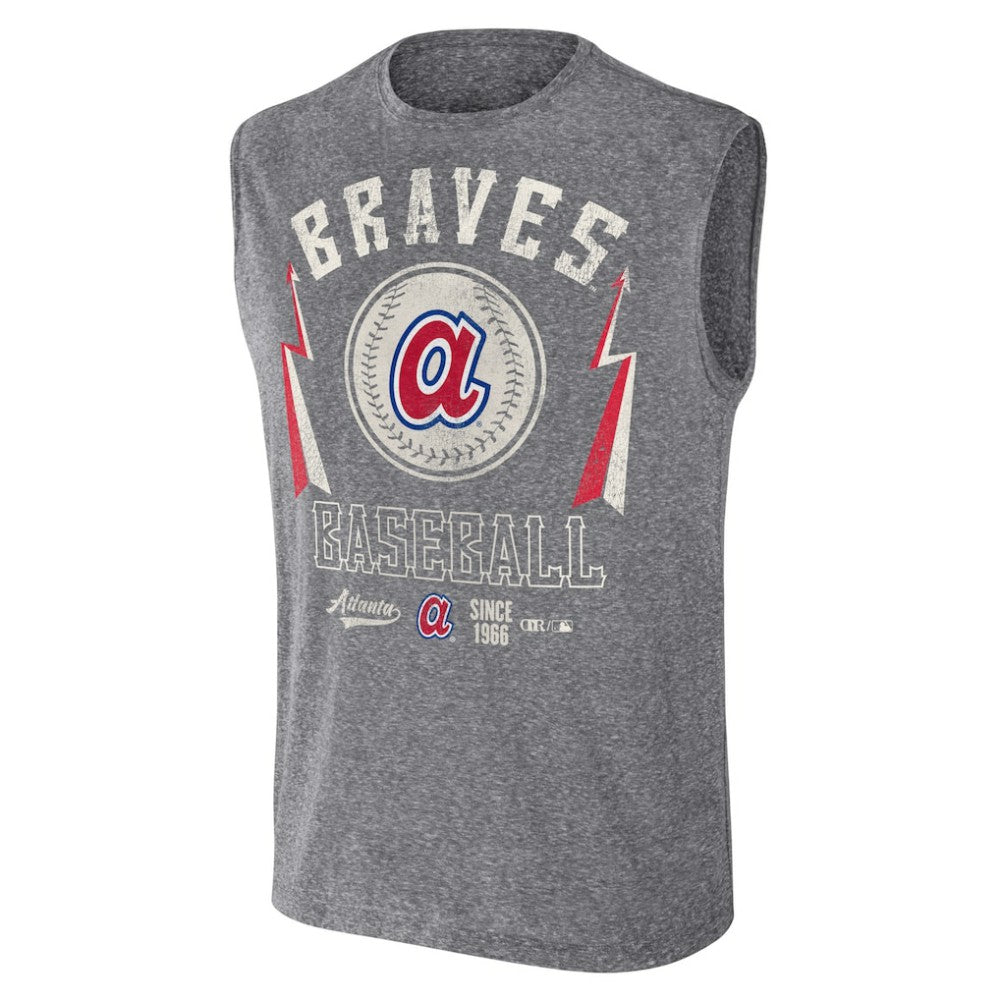 Atlanta Braves Darius Rucker Collection by Fanatics Relaxed-Fit Muscle Tank Top - Charcoal - Fanatics Sale