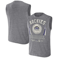 Colorado Rockies Darius Rucker Collection by Fanatics Relaxed-Fit Muscle Tank Top - Charcoal - Fanatics Lifestyle