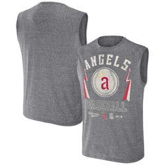 Los Angeles Angels Darius Rucker Collection by Fanatics Relaxed-Fit Muscle Tank Top - Charcoal - Fanatics Lifestyle