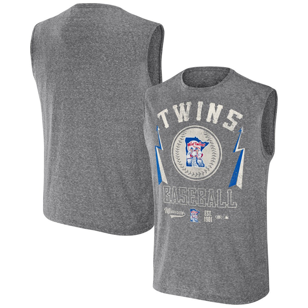 Minnesota Twins Darius Rucker Collection by Fanatics Relaxed-Fit Muscle Tank Top - Charcoal - Fanatics Discount