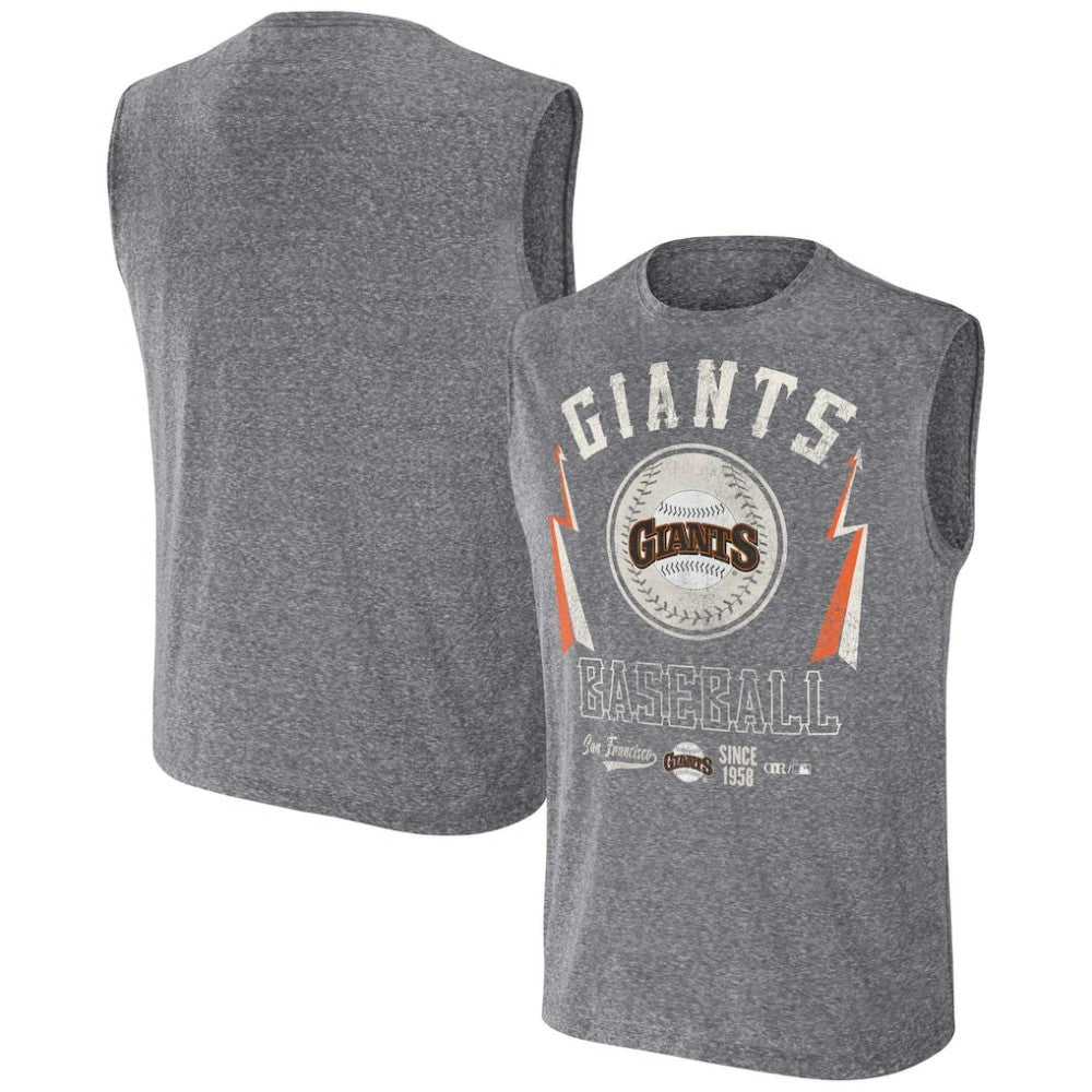 San Francisco Giants Darius Rucker Collection by Fanatics Relaxed-Fit Muscle Tank Top - Charcoal - Fanatics on Sale