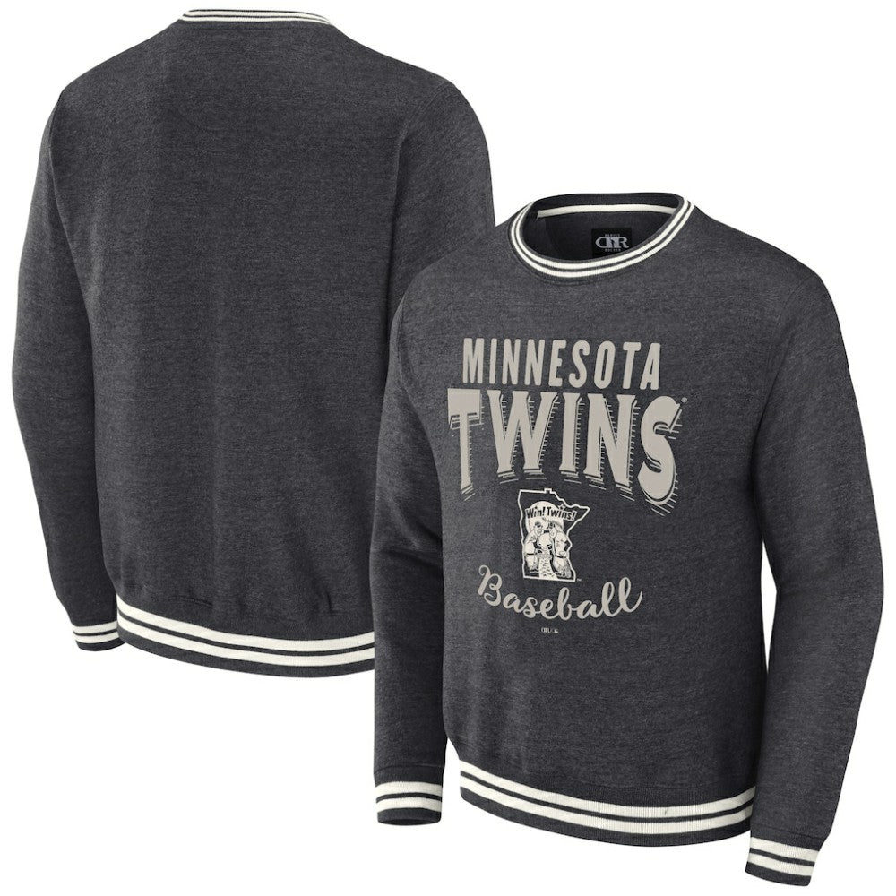 Minnesota Twins Darius Rucker Collection by Fanatics Vintage Pullover Sweatshirt - Heather Charcoal - Fanatics Lifestyle