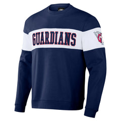 Cleveland Guardians Darius Rucker Collection by Fanatics Stripe Pullover Sweatshirt - Navy - Fanatics Discount