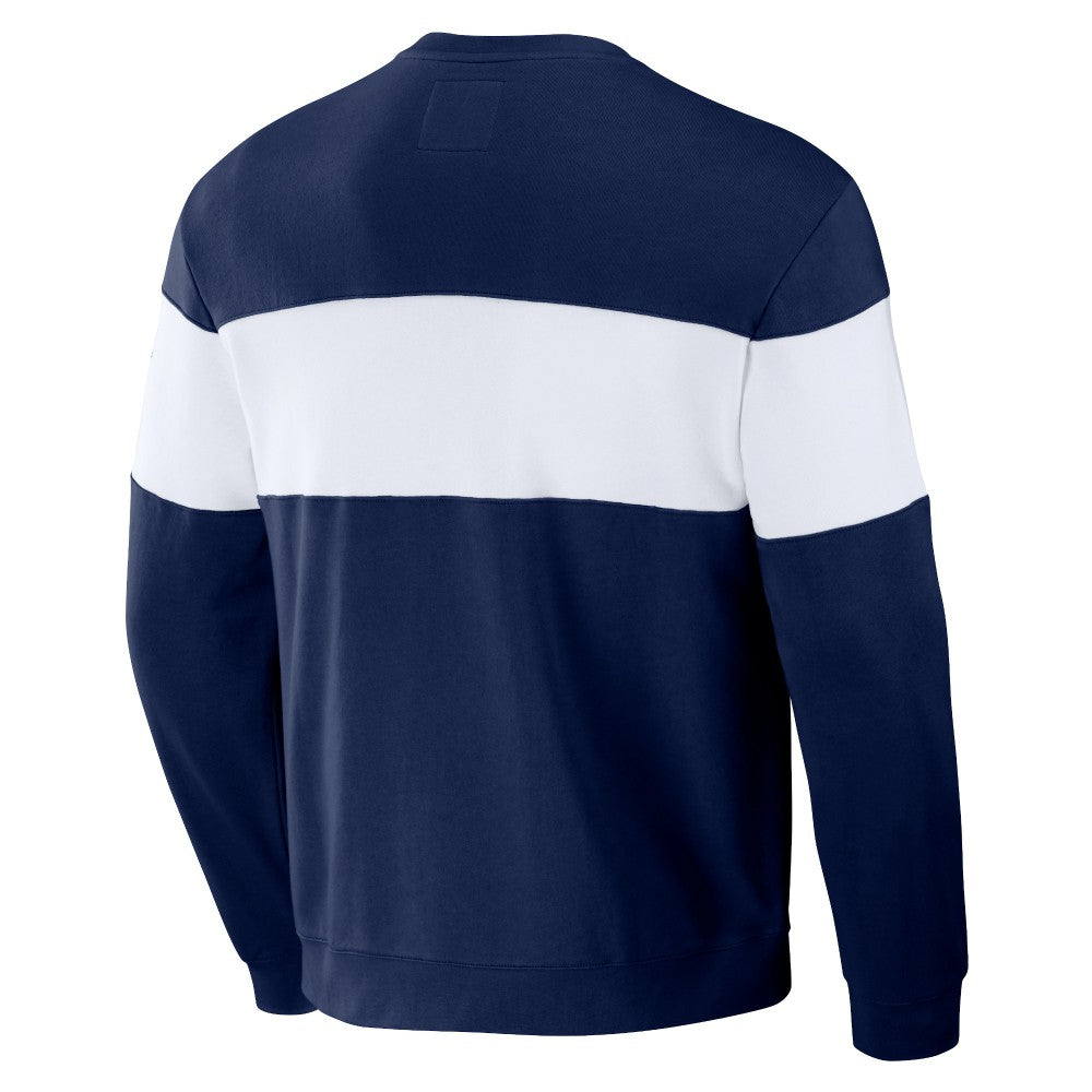 Cleveland Guardians Darius Rucker Collection by Fanatics Stripe Pullover Sweatshirt - Navy - Fanatics Discount