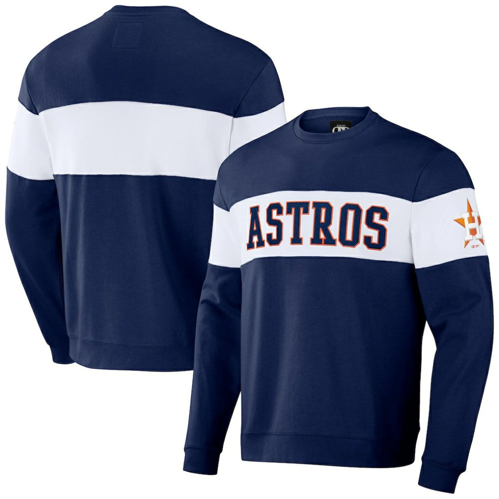 Houston Astros Darius Rucker Collection by Fanatics Stripe Pullover Sweatshirt - Navy - Fanatics Discount
