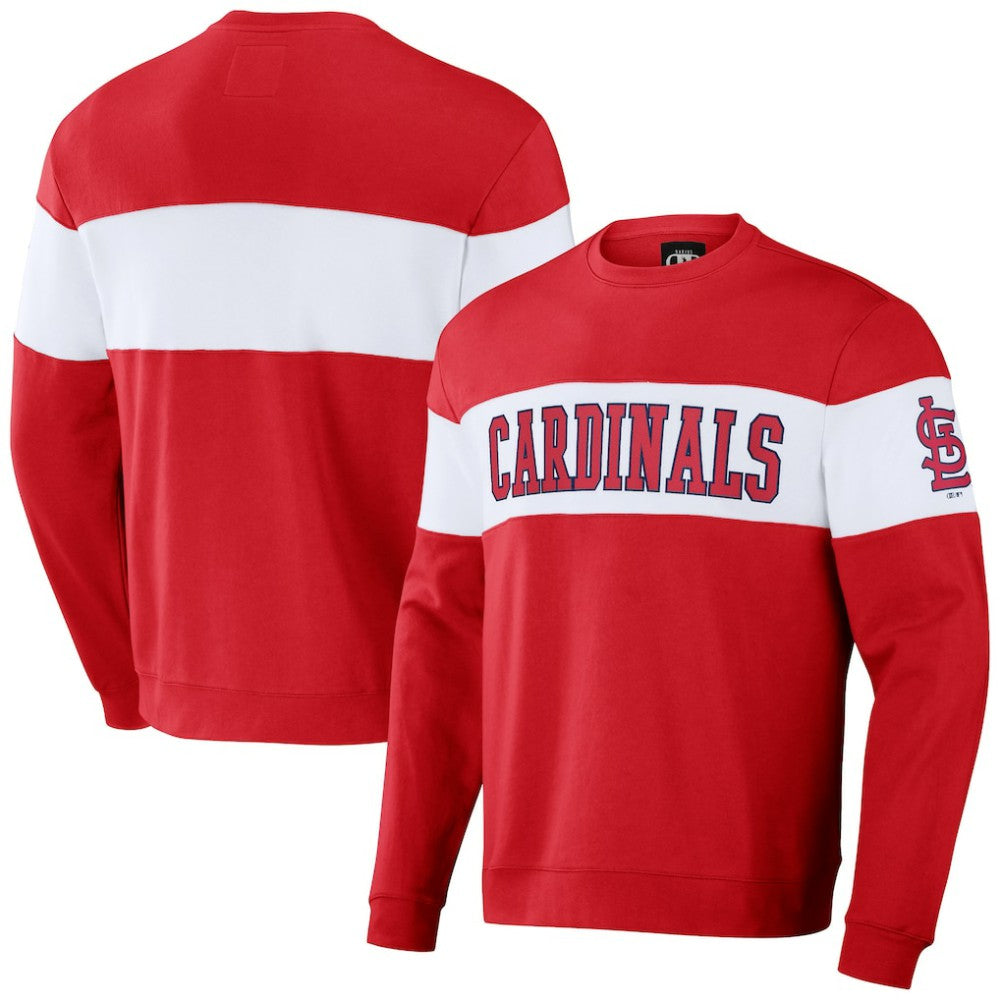 St. Louis Cardinals Darius Rucker Collection by Fanatics Stripe Pullover Sweatshirt - Red - Fanatics Online